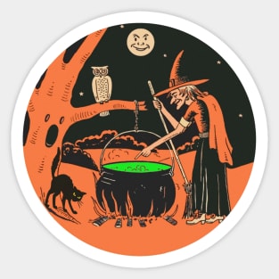 Halloween Night Witch Sticker